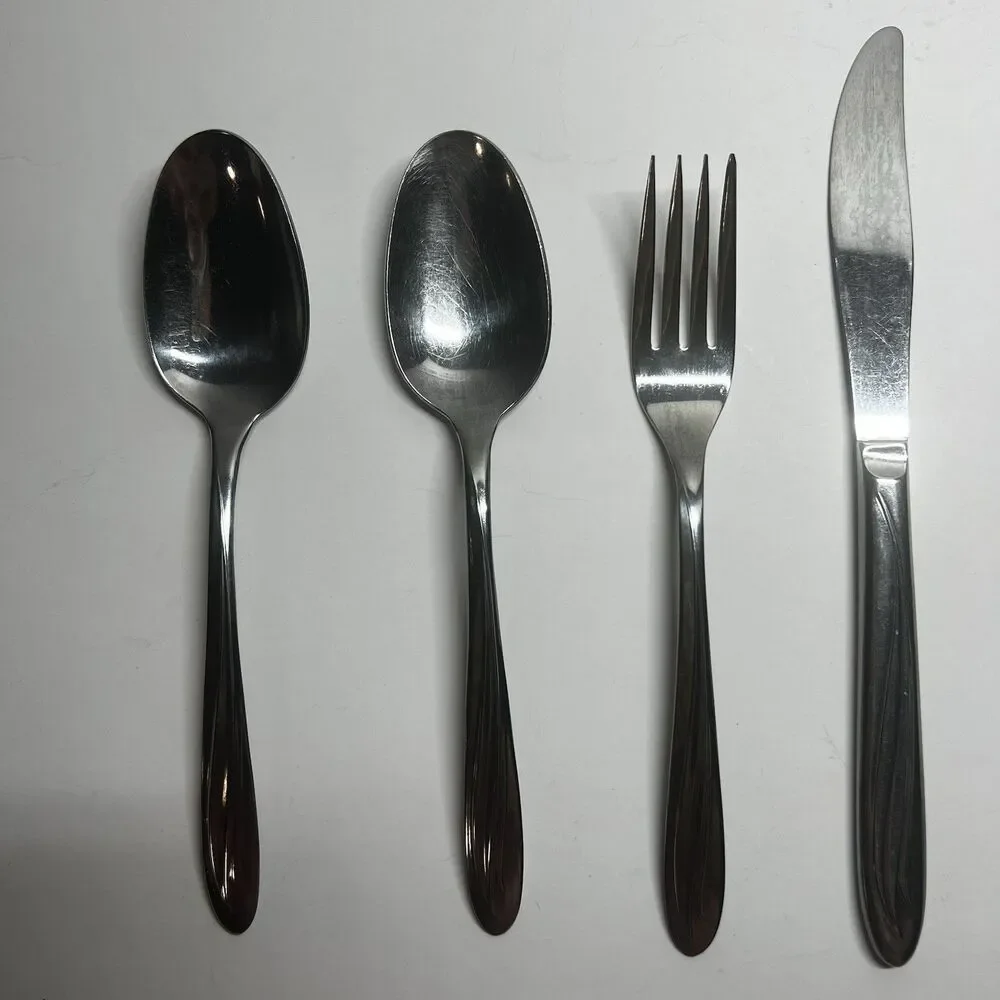 4pc Vintage International Superior Stainless USA Dynamic Swirl Flatware Set Lot
